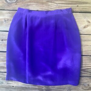VTG Purple Pat Argenti 100% Silk Skirt